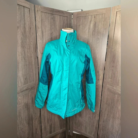 Women green raincoat windbreaker jacket - Picture 2 of 14